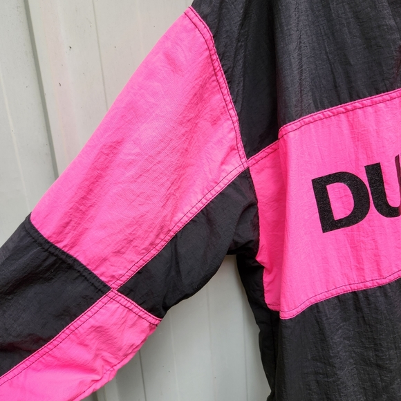 Grail Vintage 90s Neon Duracell Quarter Zip Pullover Windbreaker Men's XL Black - Picture 14 of 16
